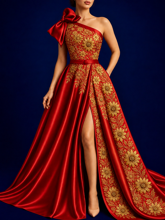 Vestido Largo Bordado 489