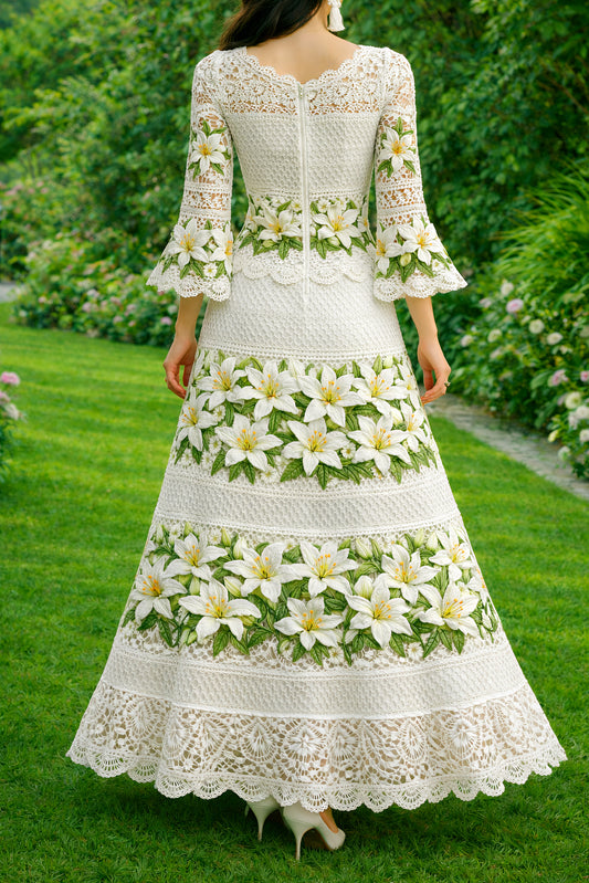 Vestido Largo Bordado 567