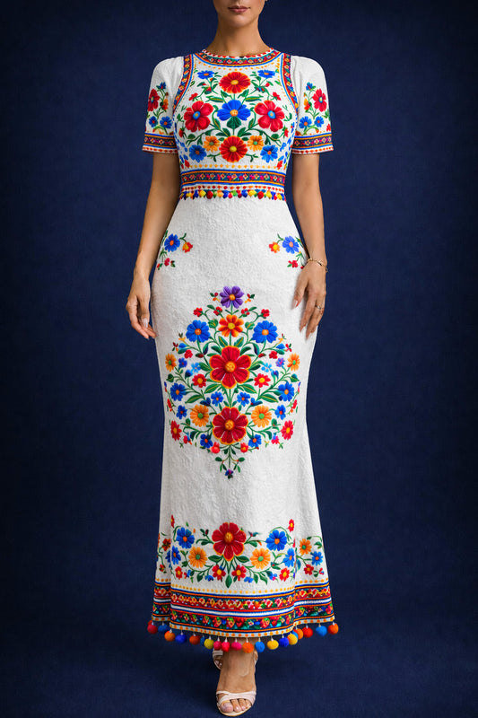 Vestido Largo Bordado 562