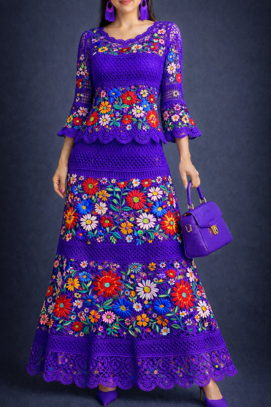 Vestido Largo Bordado 548