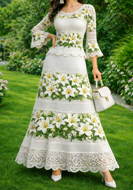 Vestido Largo Bordado 567