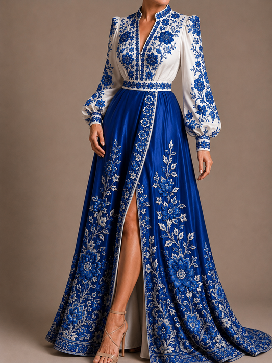 Vestido Largo Bordado 587