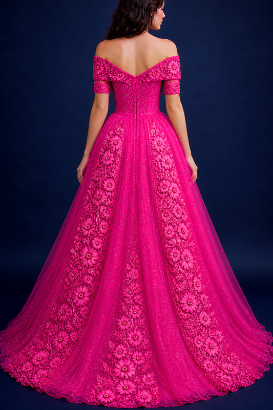Vestido Largo Bordado 593