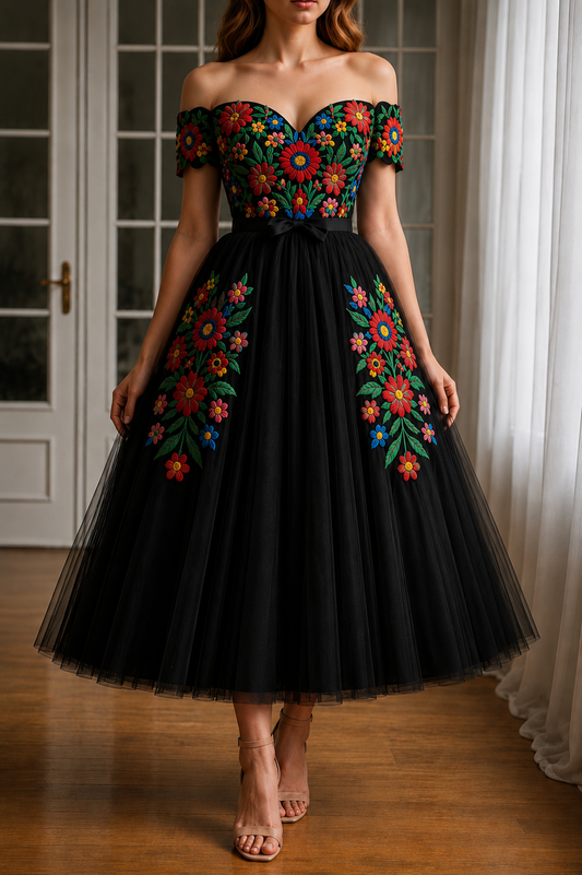 Vestido Largo Bordado 475