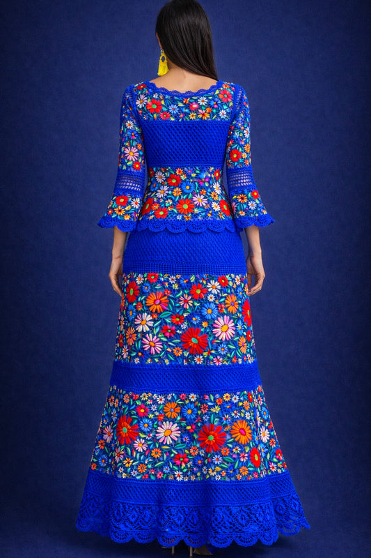 Vestido Largo Bordado 561