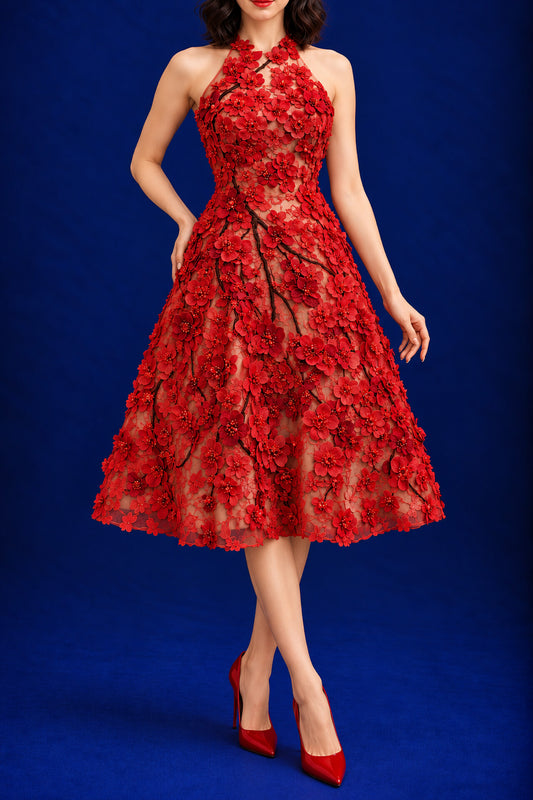 Vestido Largo Bordado 607