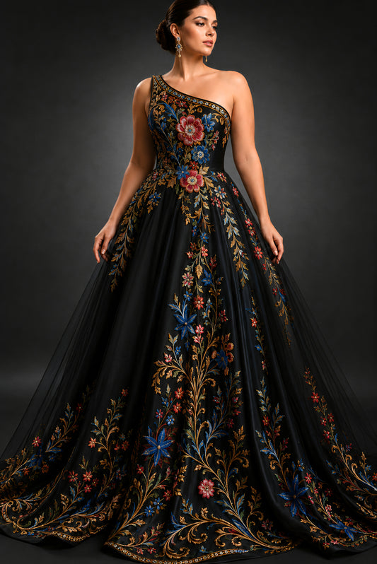 Vestido Largo Bordado 570
