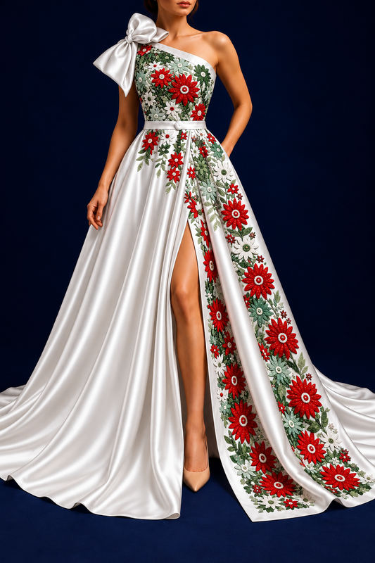 Vestido Largo Bordado 608