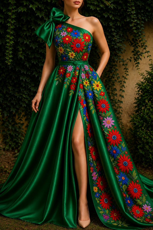 Vestido Largo Bordado 604