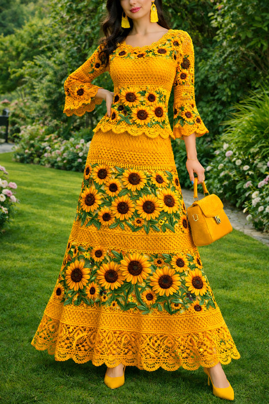 Vestido Largo Bordado 576