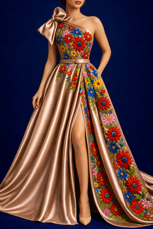 Vestido Largo Bordado 487