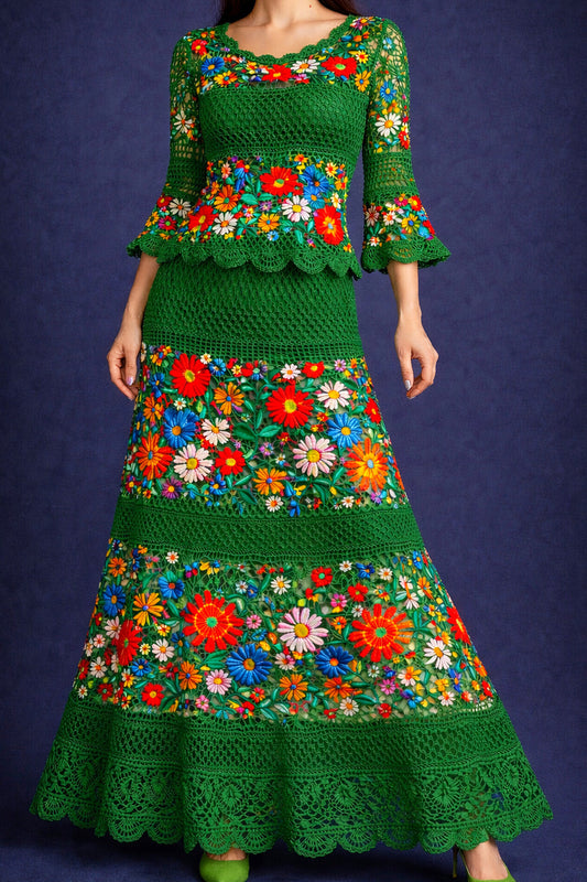 Vestido Largo Bordado 559