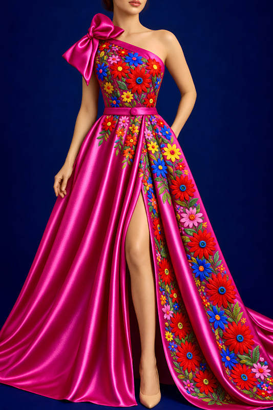 Vestido Largo Bordado 566