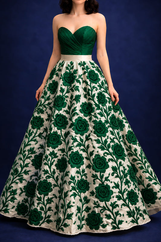Vestido Largo Bordado 606