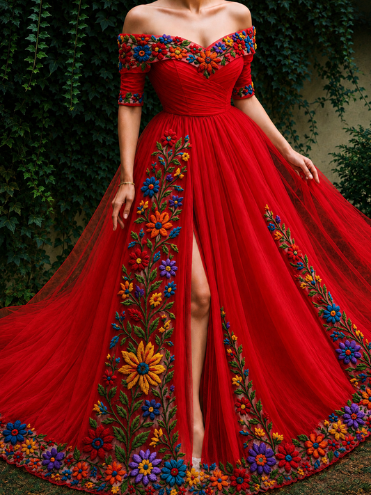 Vestido Largo Bordado 150