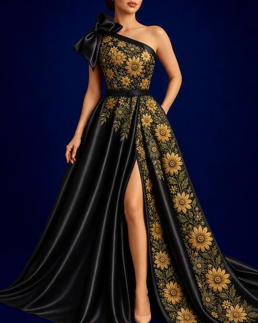 Vestido Largo Bordado 488