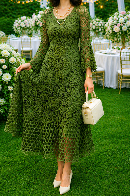 Vestido Largo Bordado 562