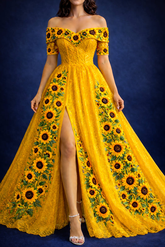 Vestido Largo Bordado 557