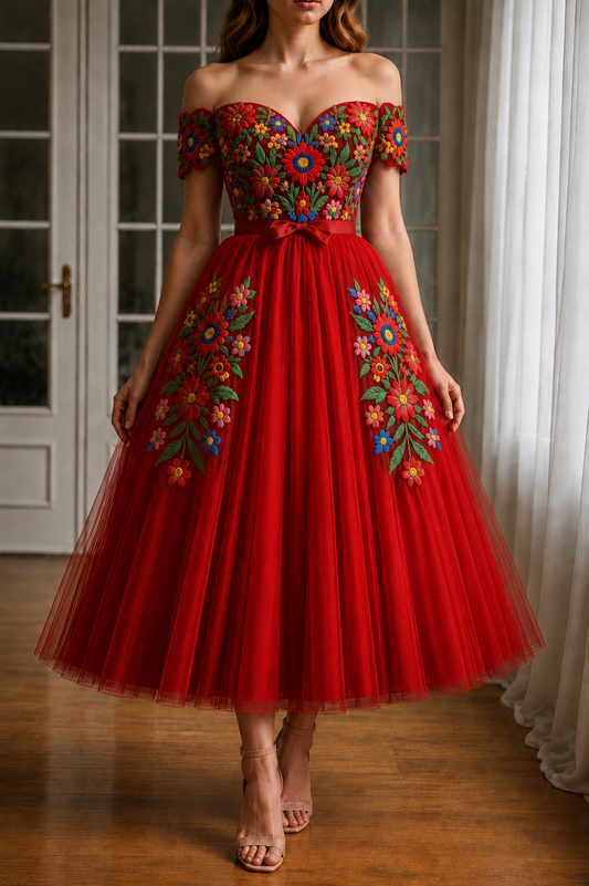 Vestido Corto Bordado 481