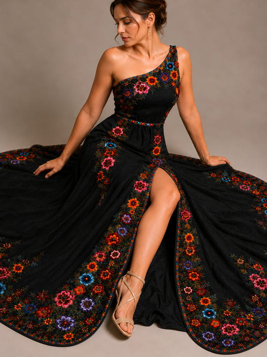 Vestido Largo Bordado 588