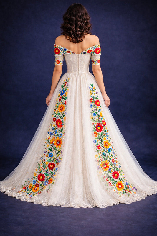 Vestido Largo Bordado 565