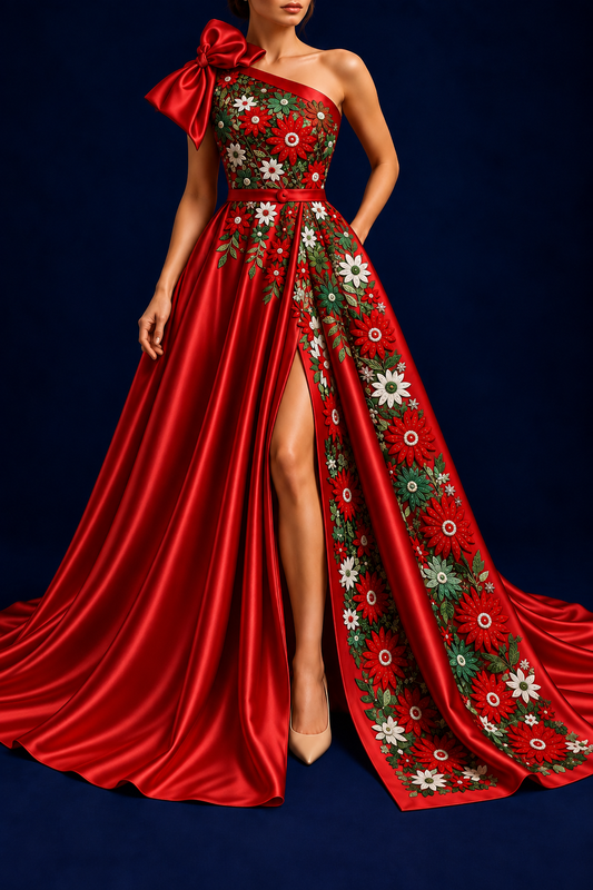 Vestido Largo Bordado 607