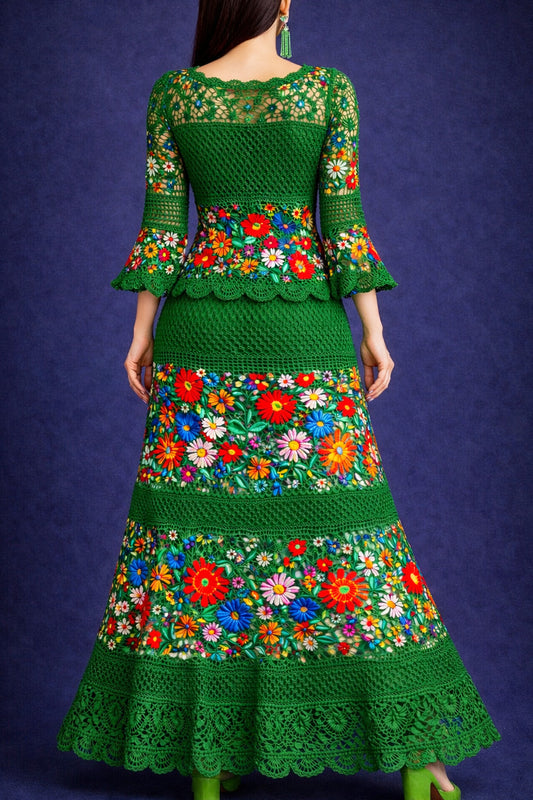 Vestido Largo Bordado 559