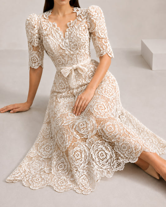 Vestido Largo Bordado 578