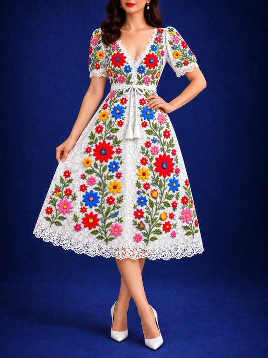 Vestido Corto Bordado 600