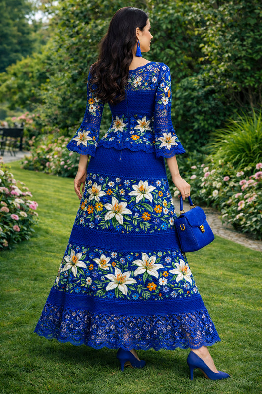 Vestido Largo Bordado 574