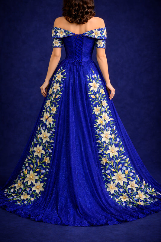 Vestido Largo Bordado 556