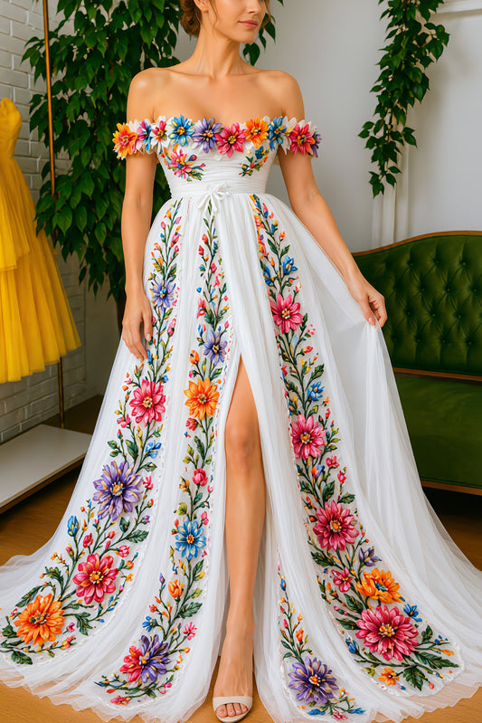 Vestido Largo Bordado 577