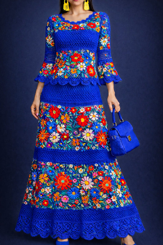 Vestido Largo Bordado 561